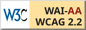 An icon from the Web Content Accessibility Guidelines 2.2 showing Level AA Conformance.